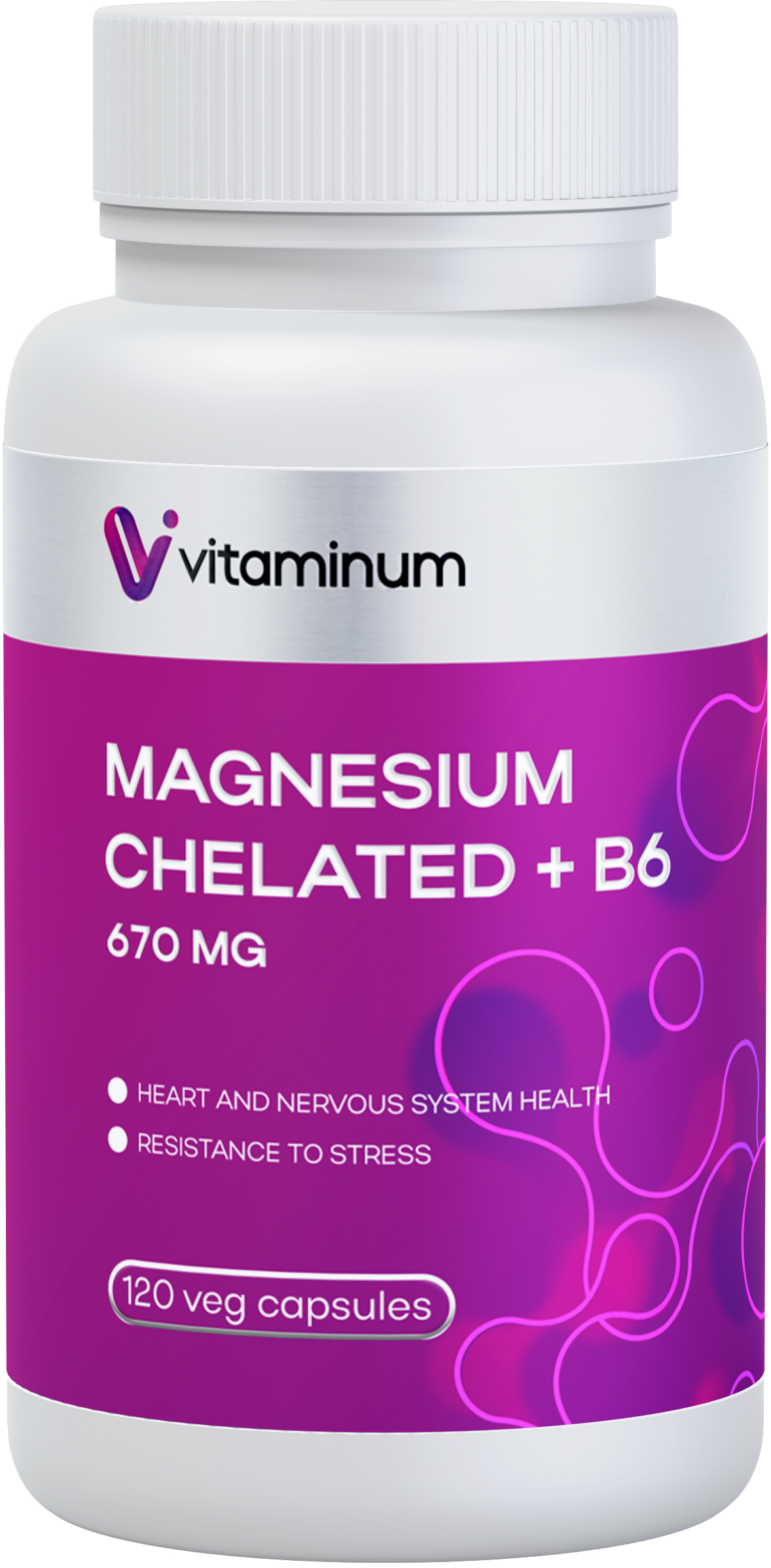  Vitaminum МАГНИЙ ХЕЛАТ + витамин В6 (670 MG) 120 капсул 800 мг  в Усть-Илимск
